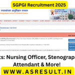 SGPGI Recruitment 2025